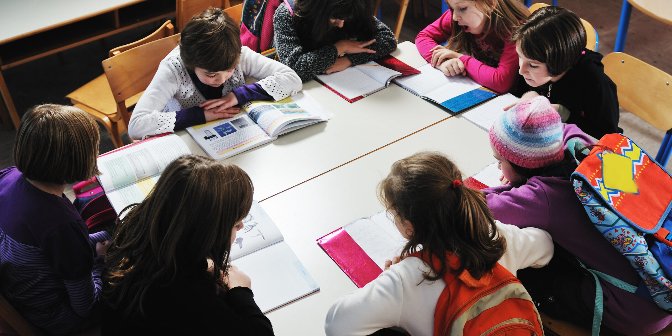 happy children group in school